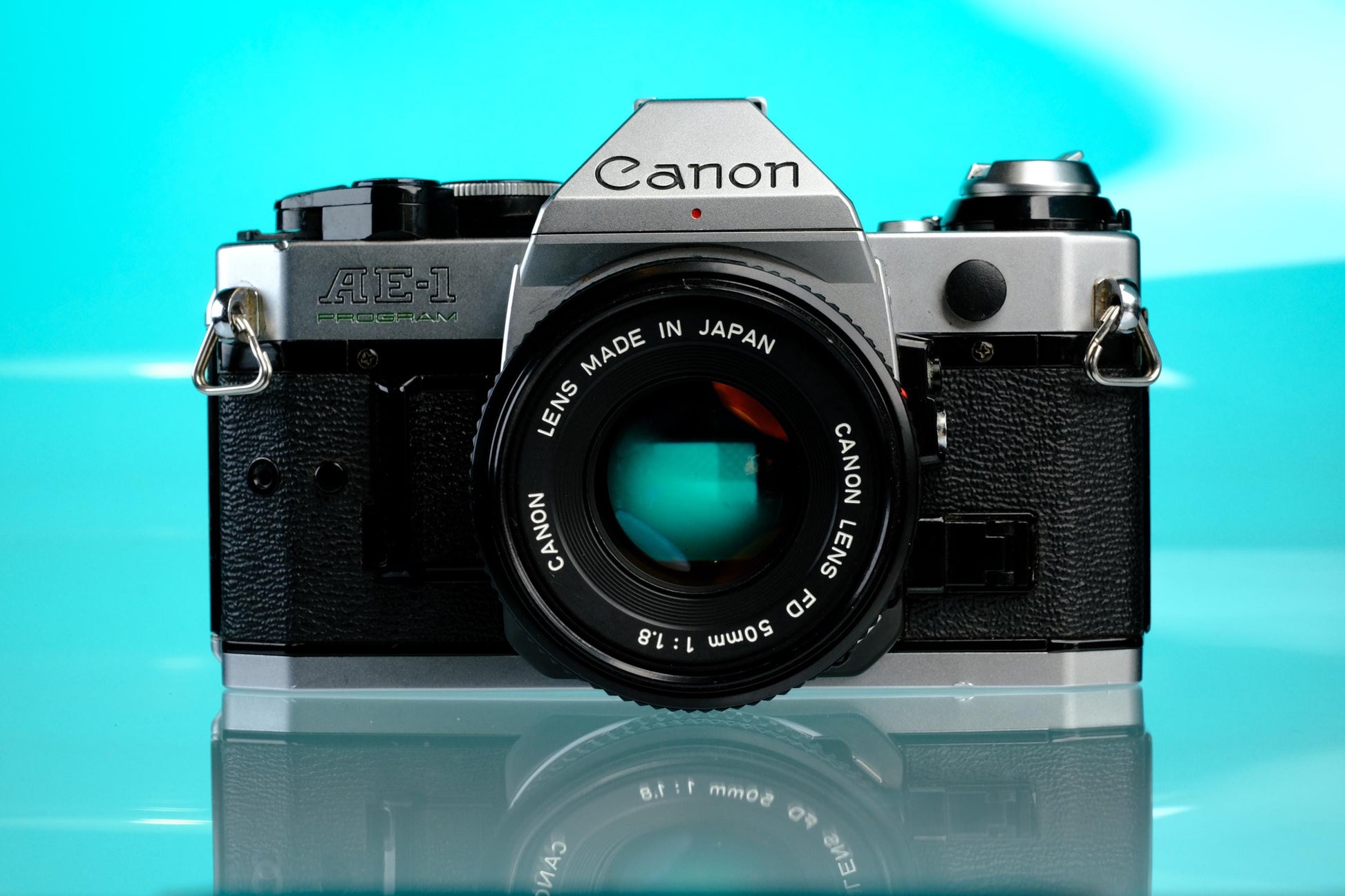 Canon AE-1 Program 35mm SLR Film Camera + 50mm f/1.8 nFD Lens