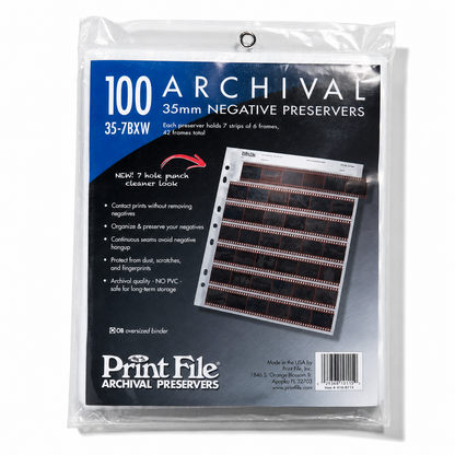 Print File Archival Storage Page Sleeves 25pk 35-7BXW 6 frames 7 Rows